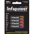 Infapower pack of 4 x AAA 1000mAh Ni-Mh